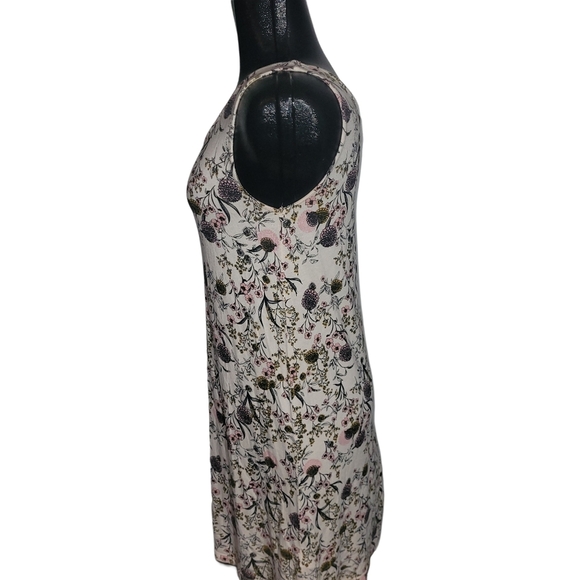 Ichi Cream Colored Sleeveless Floral Print Shift Dress S - Picture 5 of 7